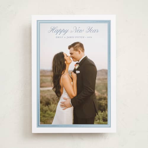 This is a frost foil pressed holiday cards with foil pressed by Alston Foster called evermore printing on recycled smooth signature in standard