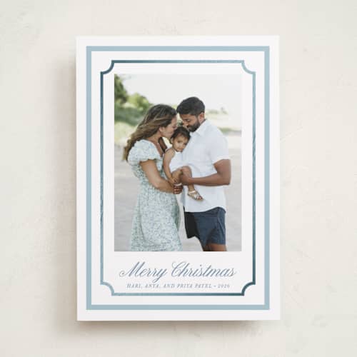 This is a riviera foil pressed holiday cards with foil pressed by Alston Foster called charming frame printing on recycled smooth signature in standard