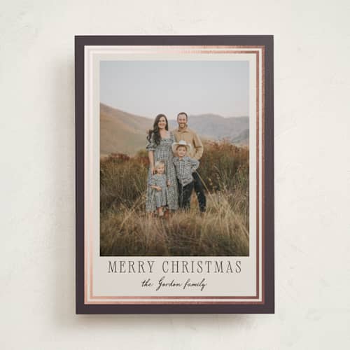 This is a ink foil pressed holiday cards with foil pressed by Petra Kern called prairie printing on recycled smooth signature in standard