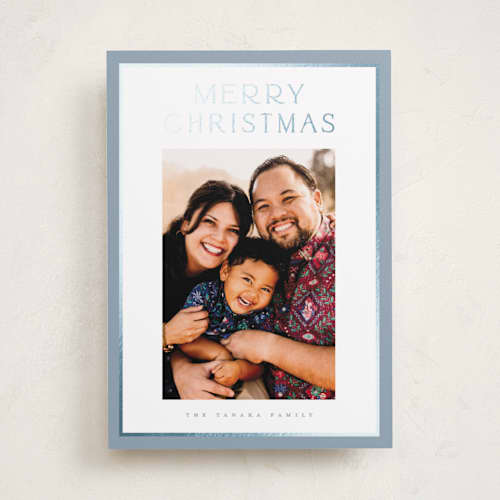 This is a lake foil pressed holiday cards with foil pressed by Christy Hy Lee called lots of joy printing on recycled smooth signature in standard
