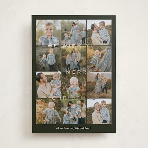 This is a pine foil pressed holiday cards with foil pressed by Ekko Studio called twelve printing on recycled smooth signature in standard