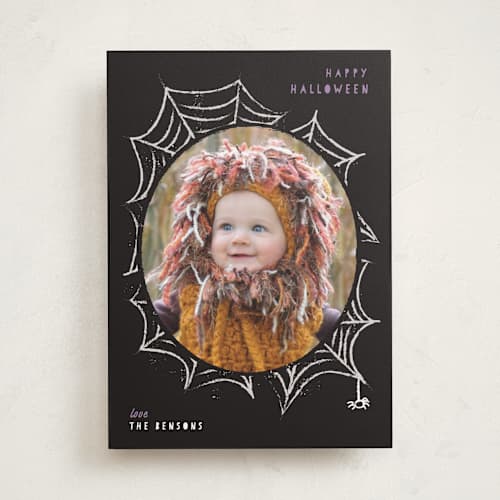 This is a sugar plum halloween party invitations cards with standard by Creo Study called spooky frame printing on recycled smooth signature in standard
