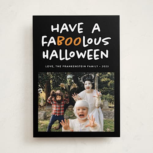 This is a cauldron halloween party invitations cards with standard by Heather Schertzer called faboolous printing on recycled smooth signature in standard