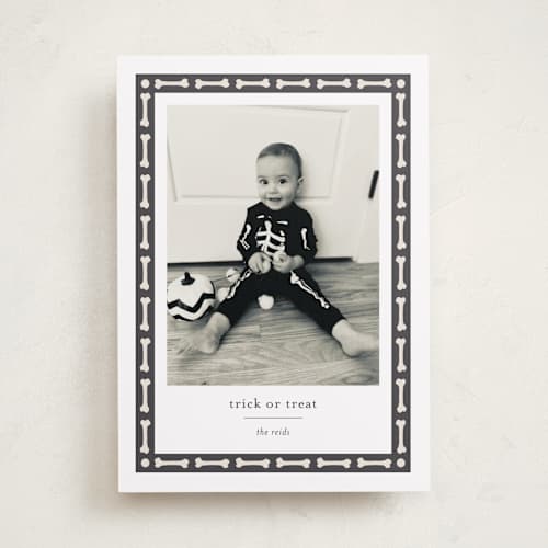 This is a cauldron halloween party invitations cards with standard by Alexandra Cohn called bone frame printing on recycled smooth signature in standard