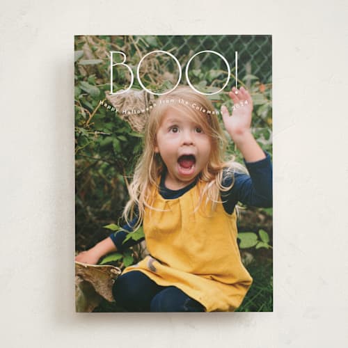 This is a ghost halloween party invitations cards with standard by letterfix called big boo printing on recycled smooth signature in standard