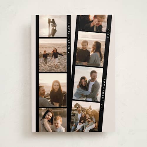 This is a eggnog new year photo cards with standard by Tamara Hilje called film stories printing on recycled smooth signature in standard