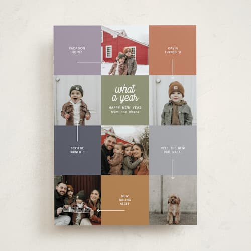 This is a vintage new year photo cards with standard by elithing called year in review printing on recycled smooth signature in standard