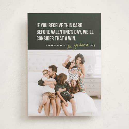 This is a forest new year photo cards with standard by Karen Glenn called new year win printing on recycled smooth signature in standard