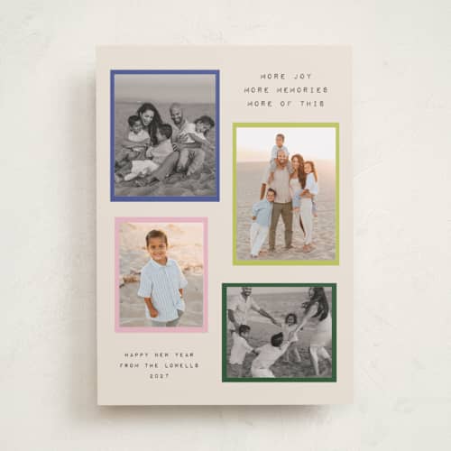 This is a spark new year photo cards with standard by Kercia Jane called color notes printing on recycled smooth signature in standard