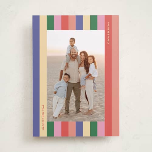 This is a grape soda new year photo cards with standard by Lisa McLean called carnival printing on recycled smooth signature in standard