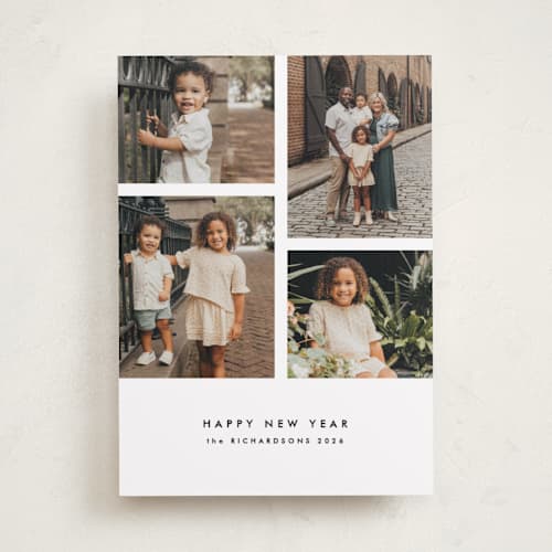 This is a classic new year photo cards with standard by Kelly Schmidt called four printing on recycled smooth signature in standard