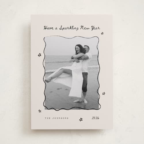 This is a ink new year photo cards with standard by Poised Avenue called new year doodles printing on recycled smooth signature in standard