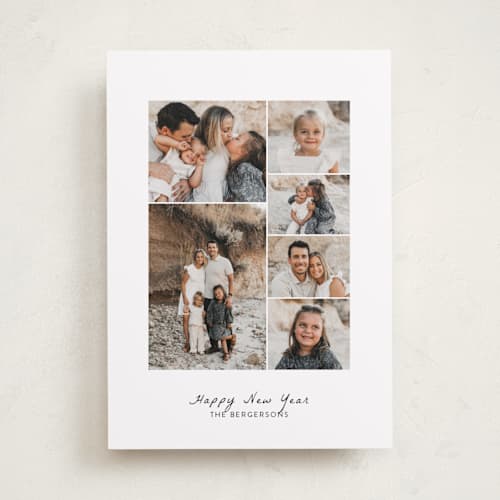 This is a snow new year photo cards with standard by Itsy Belle Studio called multi minimal printing on recycled smooth signature in standard