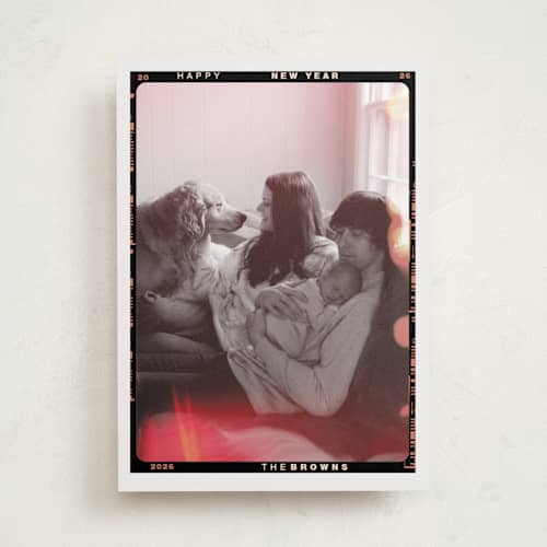 This is a mist new year photo cards with standard by Lissabeth Anglin called portra printing on recycled smooth signature in standard