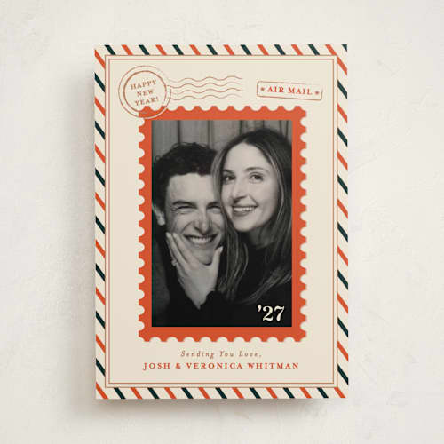 This is a cider new year photo cards with standard by THE SOCIAL TYPE WHOLESALE called stamped new year printing on recycled smooth signature in standard