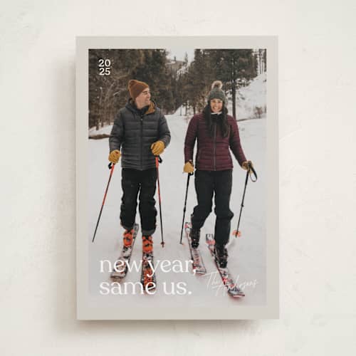 This is a mist new year photo cards with standard by Olivia Williams called thin border printing on recycled smooth signature in standard