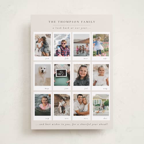 This is a ecru new year photo cards with standard by Meggy Masters called memory album printing on recycled smooth signature in standard