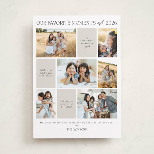 This is a tinsel new year photo cards with standard by Adelyn T. called favourite moments printing on recycled smooth signature in standard
