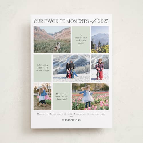 This is a juniper new year photo cards with standard by Adelyn T. called favourite moments printing on recycled smooth signature in standard