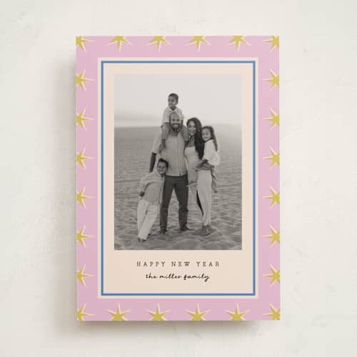 This is a gumdrop new year photo cards with standard by Amy Kross called clayton printing on recycled smooth signature in standard