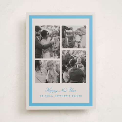 This is a ice new year photo cards with standard by Kristie Kern called trace printing on recycled smooth signature in standard