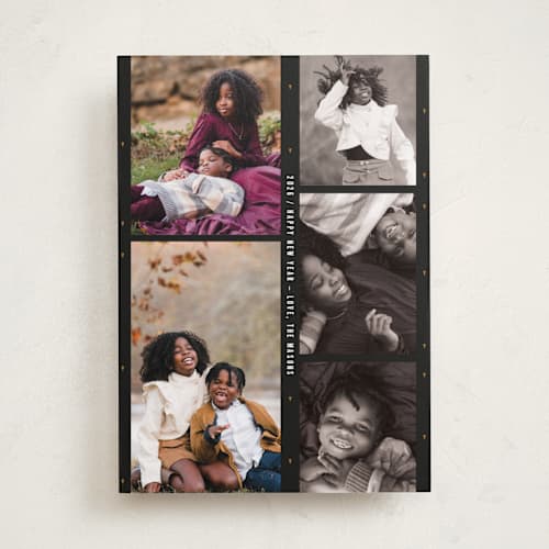 This is a midnight new year photo cards with standard by Bramble Studio called on film printing on recycled smooth signature in standard