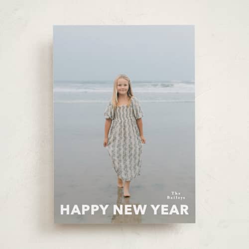 This is a cloud new year photo cards with standard by Angela Thompson called new year edge printing on recycled smooth signature in standard