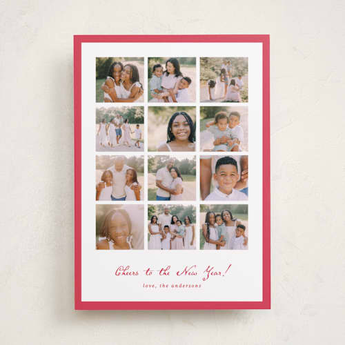 This is a gumdrop new year photo cards with standard by Anupama called yearly checkerboard printing on recycled smooth signature in standard