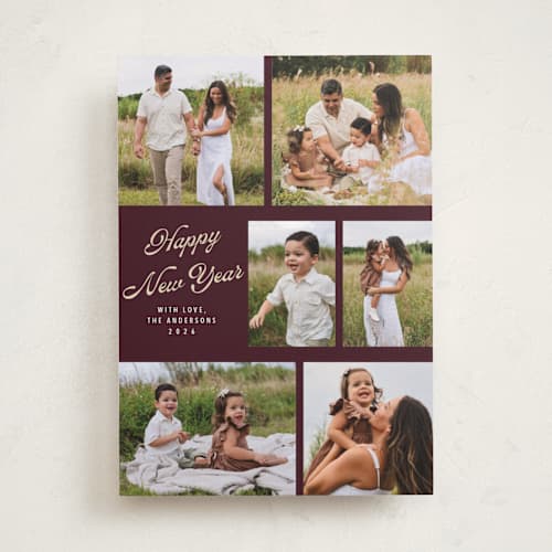 This is a mulberry new year photo cards with standard by Cass Loh called playful pop printing on recycled smooth signature in standard