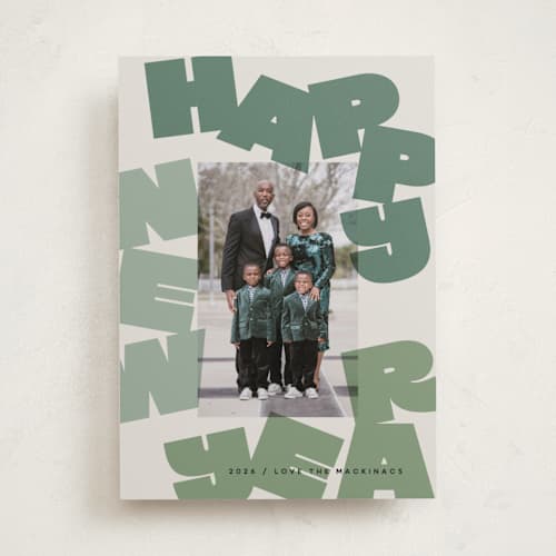 This is a sage new year photo cards with standard by Lori Wemple called fun new year printing on recycled smooth signature in standard