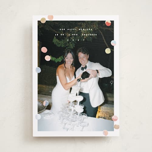 This is a snow new year photo cards with standard by Anastasia Makarova called our new era printing on recycled smooth signature in standard