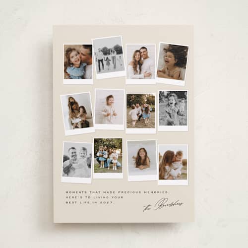 This is a pudding new year photo cards with standard by Creo Study called snapshots printing on recycled smooth signature in standard
