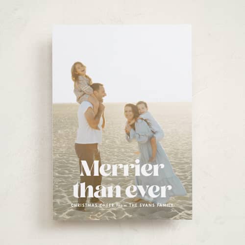 This is a snow new year photo cards with standard by Lea Delaveris called let's do this printing on recycled smooth signature in standard