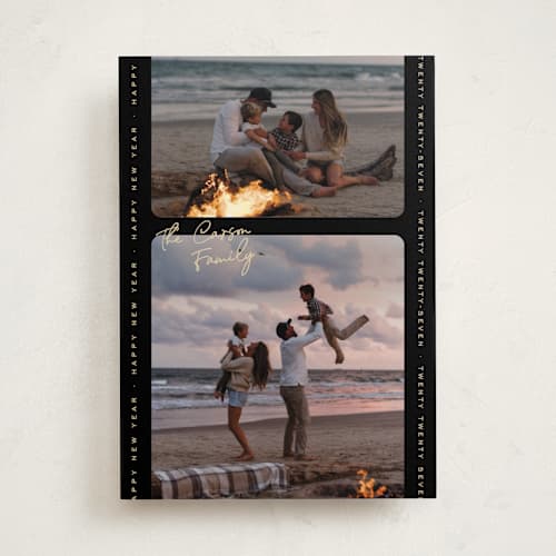 This is a retro new year photo cards with standard by Pixel and Hank called characteristic printing on recycled smooth signature in standard