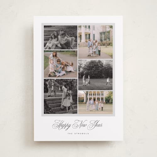 This is a moon new year photo cards with standard by Sara Hicks Malone called claremont printing on recycled smooth signature in standard