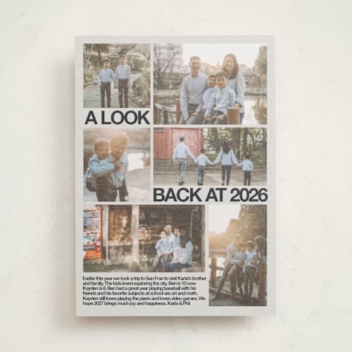This is a ink new year photo cards with standard by Inkblot Design called archive magazine printing on recycled smooth signature in standard