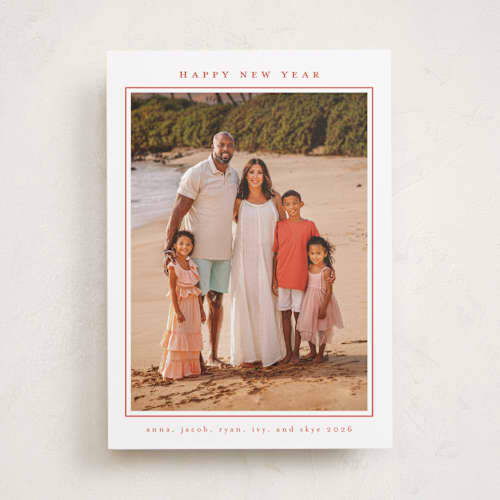 This is a stocking holiday photo cards with standard by Nicole Walsh called minimalist frame printing on recycled smooth signature in standard