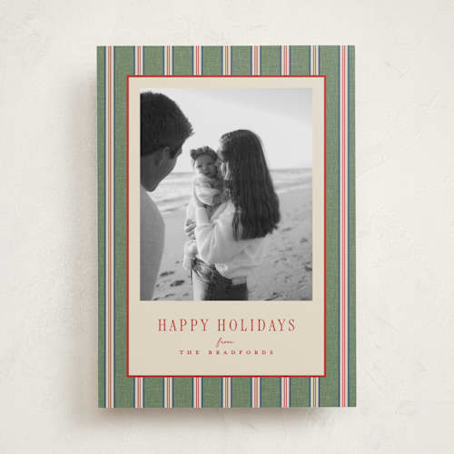 This is a pine holiday photo cards with standard by Amy Kross called atwood printing on recycled smooth signature in standard