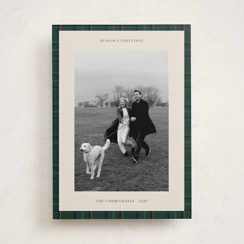 This is a spruce holiday photo cards with standard by Studio Suku called windsor printing on recycled smooth signature in standard