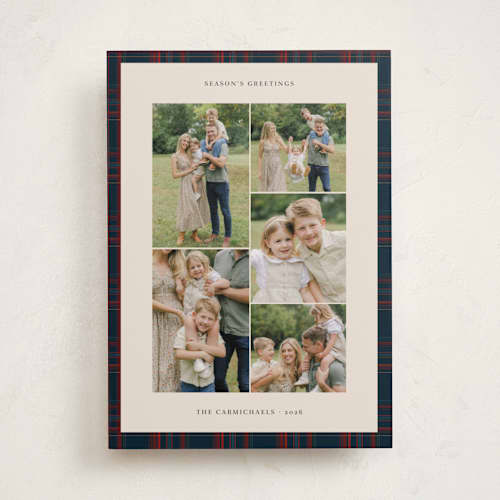 This is a navy holiday photo cards with standard by Studio Suku called windsor printing on recycled smooth signature in standard