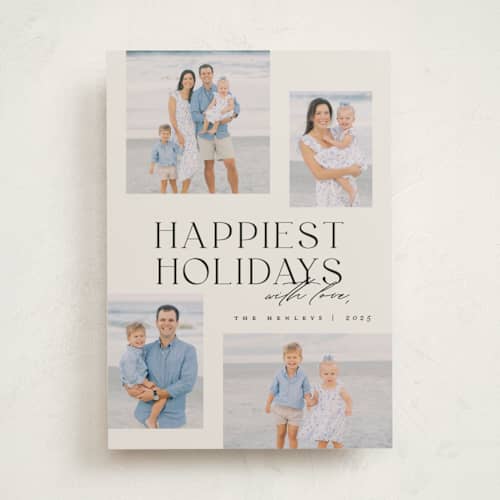 This is a cookies & cream holiday photo cards with standard by Carolyn Nicks called signed with love printing on recycled smooth signature in standard