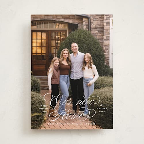 This is a snow holiday photo cards with standard by Blustery August called abode printing on recycled smooth signature in standard