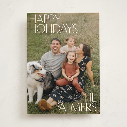 This is a snow holiday photo cards with standard by Inkblot Design called big time printing on recycled smooth signature in standard