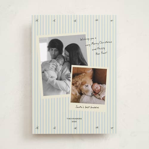 This is a ice holiday photo cards with standard by Helena Vitto called vintage album printing on recycled smooth signature in standard