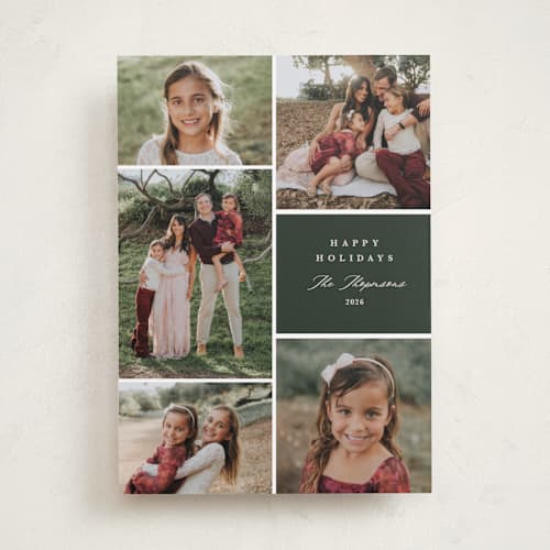 This is a cypress holiday photo cards with standard by Kate Ahn called currier printing on recycled smooth signature in standard