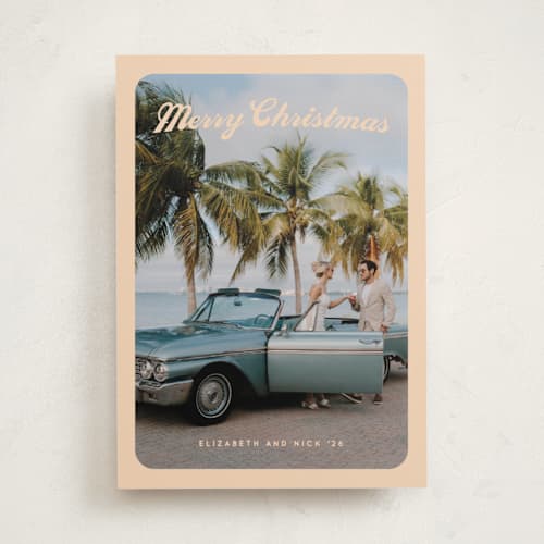 This is a eggnog holiday photo cards with standard by Snow and Ivy called tour printing on recycled smooth signature in standard