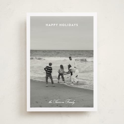 This is a snow holiday photo cards with standard by Ashlee Townsend called light study printing on recycled smooth signature in standard