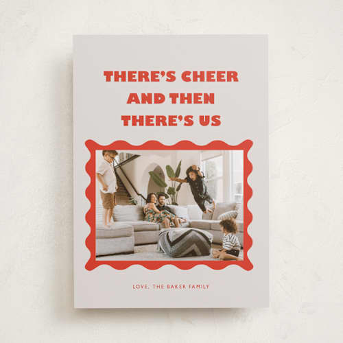 This is a tomato holiday photo cards with standard by Anna Elder called and then us printing on recycled smooth signature in standard