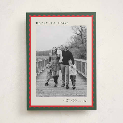 This is a balsam fir holiday photo cards with standard by Kristie Kern called baxter printing on recycled smooth signature in standard