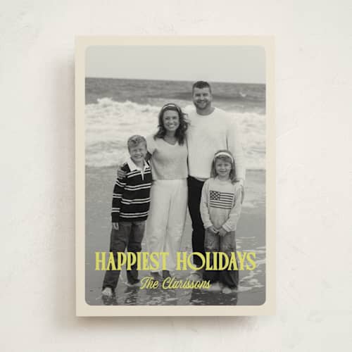 This is a sunshine holiday photo cards with standard by chocomocacino called modjeska printing on recycled smooth signature in standard